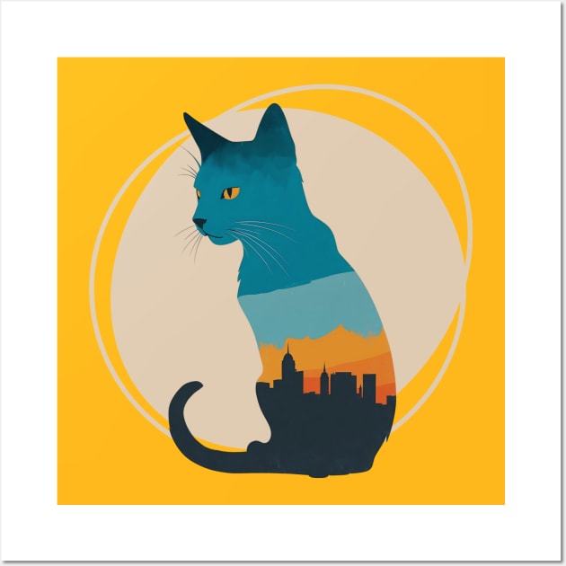 City Kitty Funny cat City Wall Art by "Artistic Apparel Hub"